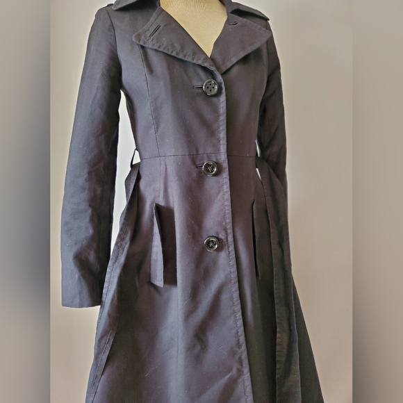 KATE SPADE× FLORENCE BROADHURST 2012 black scallop trench. Size 2 - Picture 9 of 14